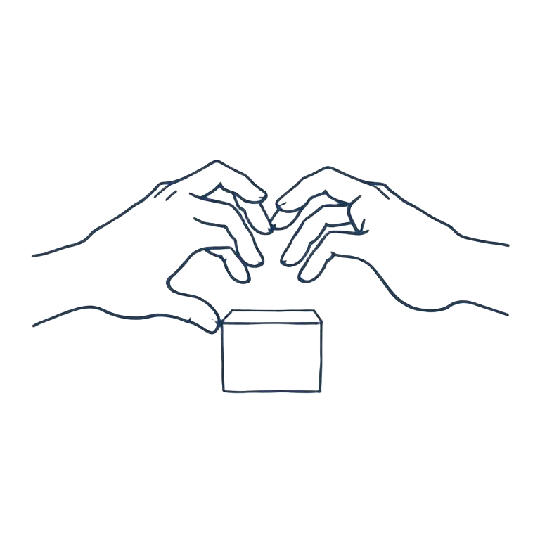 Illustrated icon representing retail handover to the patient.